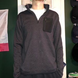 Mens Fleece Gray Quaterzip